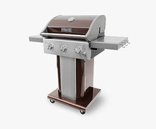Permasteel 3-Burner Propane Gas Grill, 30,000 BTUs BBQ Grill with Cast Iron Grates, Foldable Side Tables & Tool Hooks, Outdoor Grill, Mocha