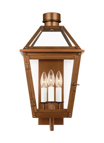 Generation Lighting-Hyannis-3 Light Medium Outdoor Wall Lantern-20.25 Inch Tall and 10.5 Inch Wide-Natural Copper Finish