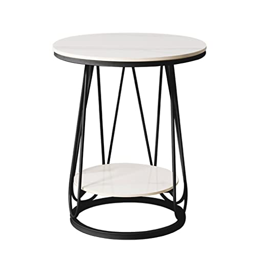 NRFJFOP Sofa Side Table Sideboard B& Round Minimalist Cream Iron Rock Panel Coffee Small