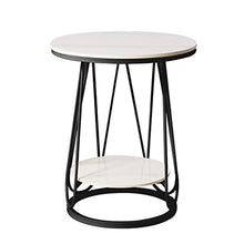 NRFJFOP Sofa Side Table Sideboard B& Round Minimalist Cream Iron Rock Panel Coffee Small