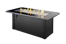 Outdoor GreatRoom Co. Propane Fire Pit Table - Monte Carlo Gas Fire Pits for Outside Patio - 60 Inch Rectangular Glass Top Firepit Fire Table with Matching Tabletop Cover, Metal Base, 80,000 BTU