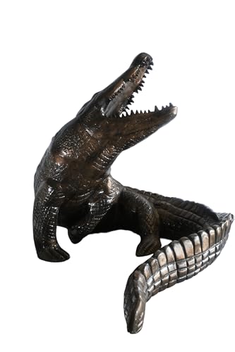 Nifao Life Size Giant Rearing Alligator Aluminum Garden, 54"L x 40"W x 42"H