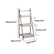 JOTDPFRYK American Countryside Retro Ladder Frame Multi-Layer Solid Wood Flower Rack Balcony Living Room Floor Step Plant Trellis Succulent Plants Flower Display Rack Foldable Wooden Flower Stand