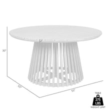 Escondido Outdoor Patio Round Dining Table in Light Eucalyptus Wood