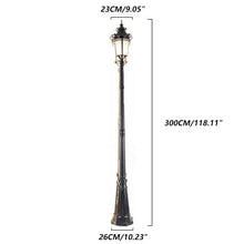 iumLeap 118.11In Garden Pillar Post Light Outdoor Lamp Post Light Aexterior Path Pillar Lamp Mains Powered Street Light Bollard Path Lamp Ip65 Waterproof Pole Light Lighting