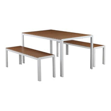 Pangea Home Breeze 3 Piece Set, White Frame Teak Polyresin