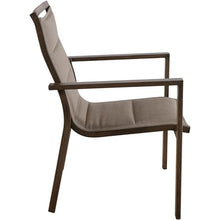 Hanover Fairhope 7-Piece Outdoor Dining Set with 6 Padded Sling Chairs and Trestle Table Tan