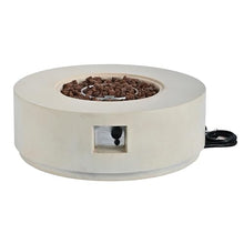 Merax 38.2" Round MGO Outdoor Propane Fire Pit, with Faux Stone Finish, Outside Fire Pit Table with 50000 BTU, Steel Burner, Lava Rocks, Waterproof Cover, Suitable for Patio, Backyard, Poolside