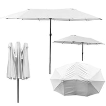 XBTGS Replacement Canopy for 460cm Patio Umbrella Double Canopy Fabric Rectangular Cover Outdoor Shade Solution,Coffee-460x270cm-15x9ft,Coffee-460x270cm-15x9ft