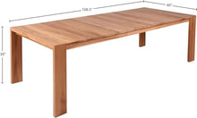 Meridian Furniture 353-T Tulum Collection Modern | Contemporary Outdoor Patio Patio Dining Table with Solid Teak Wood and Natural Teak Finish, 108.5" W x 40" D x 30" H, Natural