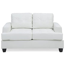 Glory Furniture Sandridge Faux Leather Loveseat in White