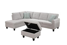 FANYE L-Shaped Modular Sectional Sofa Light Gray-a