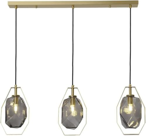 Classic Glass Pendant Light Fixture - 77cm Long Plate Chandelier with