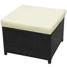 NLQMSU Modular Patio Furniture Set 8 Pieces Black Beige