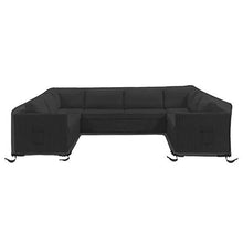 Patio U Shape Sofa Cover 18 Oz Waterproof - 100% UV & Weather Resistant Customize Outdoor Sofa Cover with Air Pockets and Drawstrap with Snug Fit (33" H X 90" W x 30" D, Black)