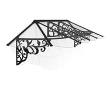 Palram - Canopia Lily 11' x 3' Victorian Door/Window Awning, Black/Clear