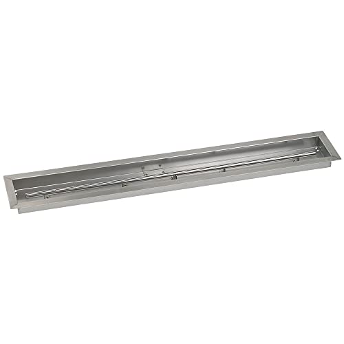American Fireglass Stainless Steel Linear Drop-in Fire Pit Pan and Burner, 48 by 6-Inch