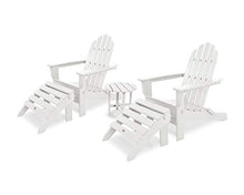 Trex Outdoor Furniture by Polywood Cape Cod Folding Adirondack Set with Ottomans, Classic White