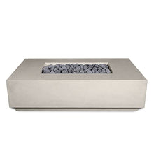 Vivid Heat - 60" Premium “Mesa 2" Concrete Fire Bowl - Heavy Cement Rectangle Natural Gas Fire Pit - Square Outdoor Fire Table with Key Valve GFRC (48” L x 32” W x 16” H) (Natural Grey)