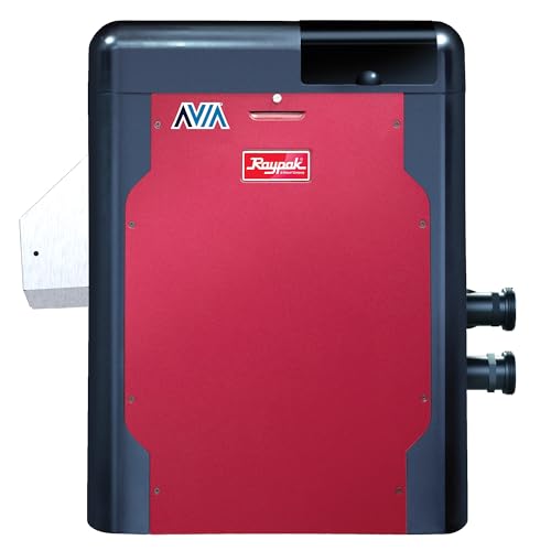 Raypak Avia 264K BTU Natural Gas Pool Heater for Inground Pools Gas Pool and Spa Heater with Copper Heat Exchanger, Built-in WiFi, 120/240V (018032)