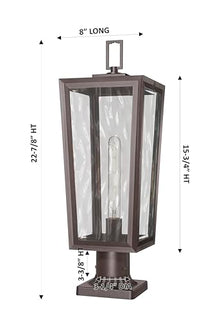 Innovations Madison 8" 1-Light Bronze Coastal Outdoor Lantern Post Light with Water Glass