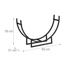 DJVHSRI Iron Simple Firewood Rack Half Round Flooring Firewood Storage Rack Living Room Decorative Firewood Shelf,