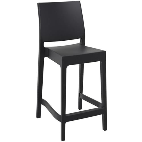 Compamia Siesta Maya Resin 25.6" Counter Stool in Black (Set of 2)