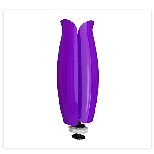 OLONETO 1200W-2000W Vertical Axis New Energy Tulip Wind Turbine 12V/24V Breeze Start Power Generation System Wind and Solar Complementary Power Supply System (Color : Purple, Size : 1200W)