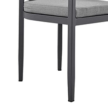 Armen Living Argiope Outdoor Patio Dining Chairs Set of 2 Dark Grey