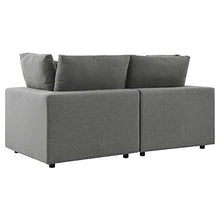 Modway Commix Overstuffed Outdoor Patio Loveseat in Charcoal