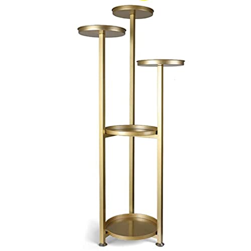 OJKJGYTF 5 Tiers Metal Plant Holder Display Shelf Home Indoor Outdoor Garden Decor Flower Stand with Foot Pad