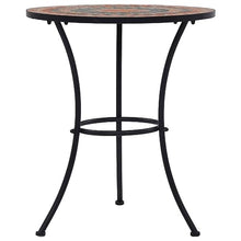 JIQHOHX 3 Piece Mosaic Bistro Set Ceramic Tile Orange/Grey, Garden Table and Chairs, Garden Chairs Set, Patio Set, Outdoor Table and Chairs, Garden