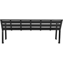 Global Industrial 6' Outdoor Park Bench with Back, Horizontal Steel Slats