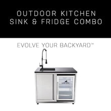 GRILLA Outdoor Kitchen Sink and Refrigerator Combo with Flexible Faucet, Beverage Cooler, For Outdoor Cooking and Grilling