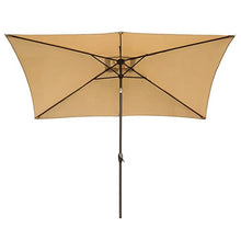 LumaGrove 1.3×2.3m Rectangular Balcony Parasol with Tilt and Crank, Patio Umbrella Outdoor Market Table Umbrella Sun Shade(Brown)