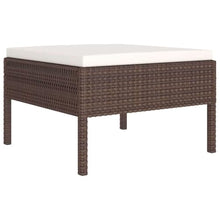 LDEWOAMEG 11 Piece Patio Lounge Set with Cushions PE Rattan Brown
