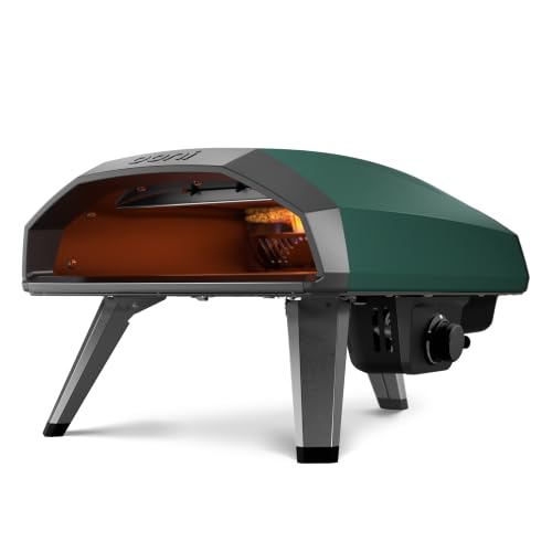 Ooni Koda 2 Propane Gas Pizza Oven – 14" Gas Powered Outdoor Oven with 28 mBar Regulator and Gas Hose, Temperature Range 375°F-950°F, Cooks 14 Inch Pizzas in 60 Seconds - Highland Green