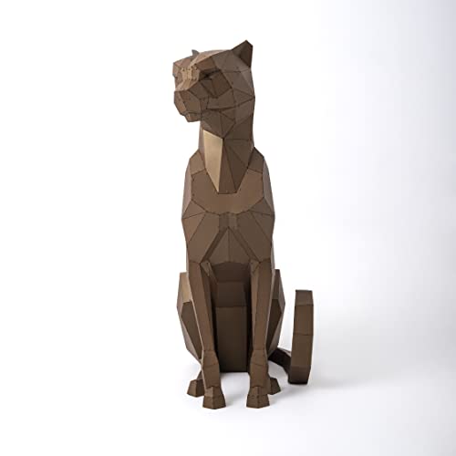 Cheetah Metal Sculpture - Handmade Artwork for Home or Garden Decor-3D Metal Standing Sculpture
