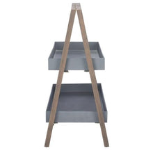 Safavieh Outdoor Collection Danser 2-Tier Shelf Dark Walnut/Grey