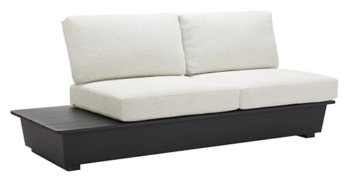 Zuo Tien LHF Loveseat Beige, Beige Sofa, Modern Style, Patio Furniture, Outdoor Fabric, Seats up to 2, Aluminum, Outdoor Living, 78.7" W x 32.5" D x 33.5" H, Non-Stackable