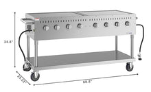 60 in. Commercial Mobile Outdoor Propane Gas Grill, ETL Listed in Stainless-Steel (KM-CGM-60)