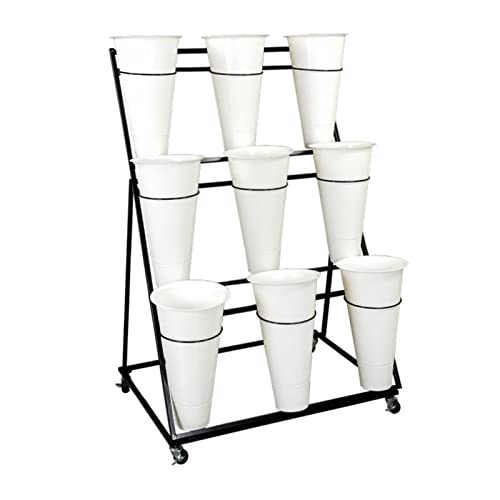 RWGOVLU Flower Stands For Indoor Plants Flower Rack Display Stand Plant Shelf With Wheels For Fresh Flower Sho
