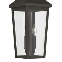 Kichler 24.75 Inch Cleary 2 Light Outdoor Modern Traditional Pendant Light, with Clear Glass in Olde Bronze, Waterproof Aluminum, (24.75" H x 8.5" W), 59198OZ