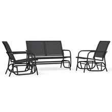 Xinxinxiang 3 Piece Garden Glider Set Outdoor Patio Furniture Black Textilene and Steel