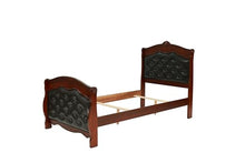 Kaimei Dark Cherry Twin Bed Espresso Faux Leather