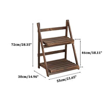 JOTDPFRYK Indoor Wooden Trellis Folding Ladder Planter Balcony Multi-Layer Potted Plant Shelf Floor Carbonized Rustic Flower Flower Stand Classical Plant Stand Solid Wood Ladder Frame Storage Rack