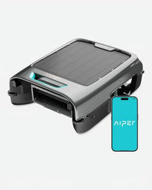AIPER EcoSurfer S2 Solar Pool Skimmer Robot 24/7 Continuous Cleaning, Gray