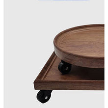 ZOCWJK Plant standPlant Pedestal Stand Household Bonsai Base Round Imitation Wood Mobile Flower Pot Tray Base with Universal Wheels Pedestal Stand for Display,One Color-19cm