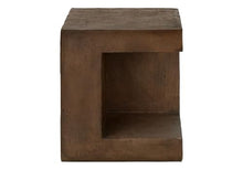 Seeheool Modern Square Outdoor Side Table with Magnesium Oxide for Patio Backyard Garden Pool Porch Lawn 22.25" x 22.25" x 24.75" Walnut