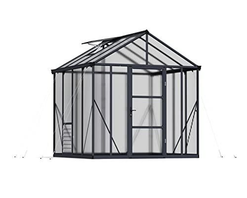 Palram Canopia HGK141 Glory Greenhouse with 4 HD Shelves 8'x8' Gray